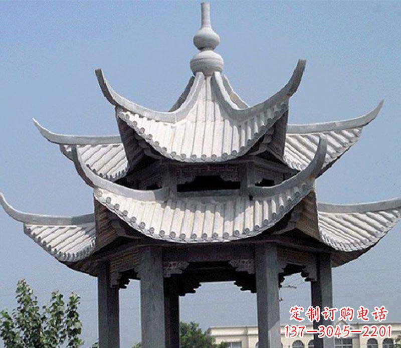 衢州园林双层石凉亭景观石雕