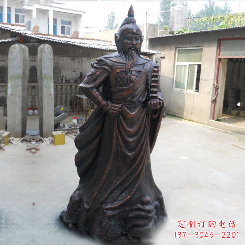 衢州战神托塔天王李靖铸铜雕塑