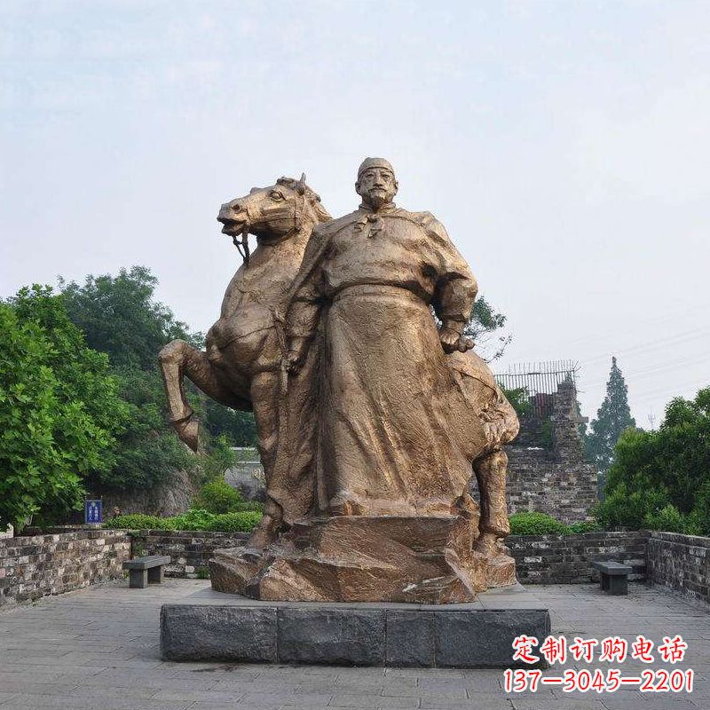衢州中国历史名人明太祖朱元璋铜雕像