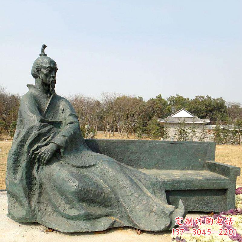 衢州中国明末清初知名画家八大山人(朱耷)雕塑塑像-公园历史名人铜雕像