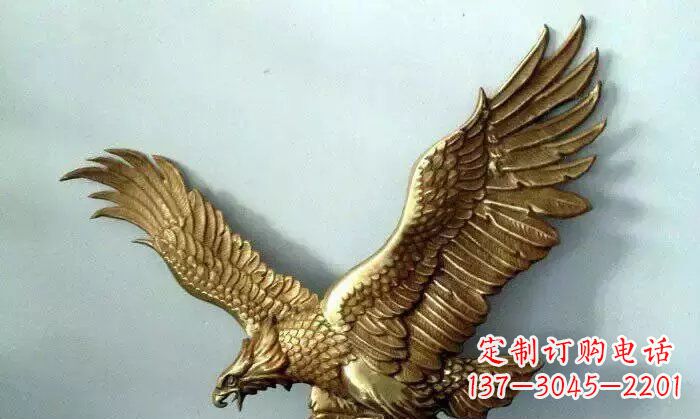 衢州铸铜老鹰企业动物铜雕 (2)