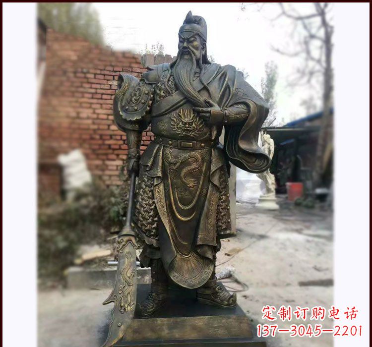 衢州铸铜立式关公雕塑