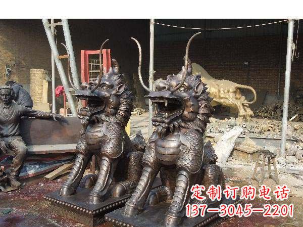 衢州铸铜麒麟雕塑2221