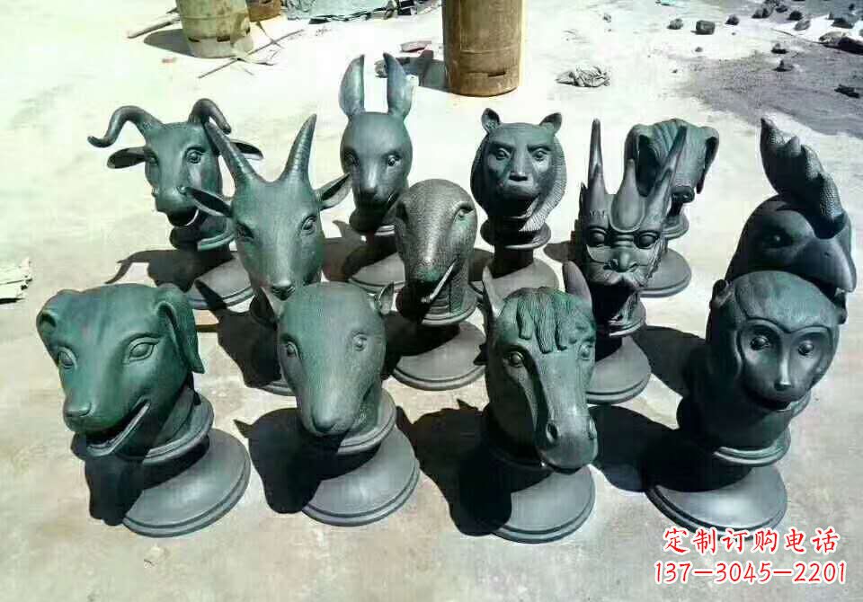 衢州铸铜十二生肖动物雕塑