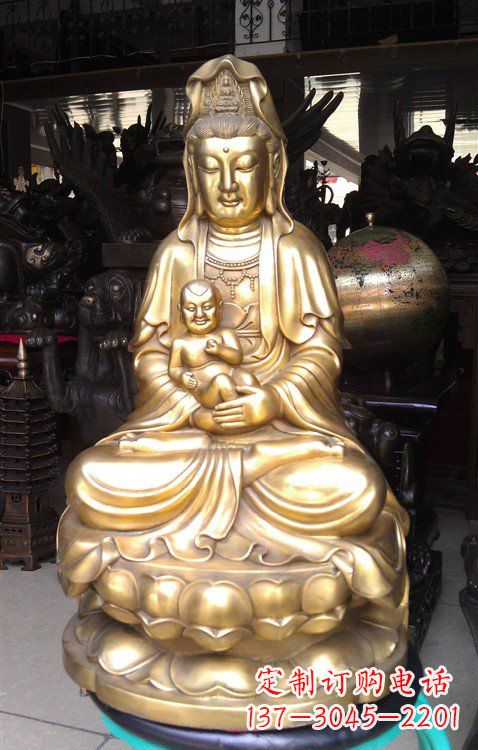 衢州铸铜送子观音雕塑