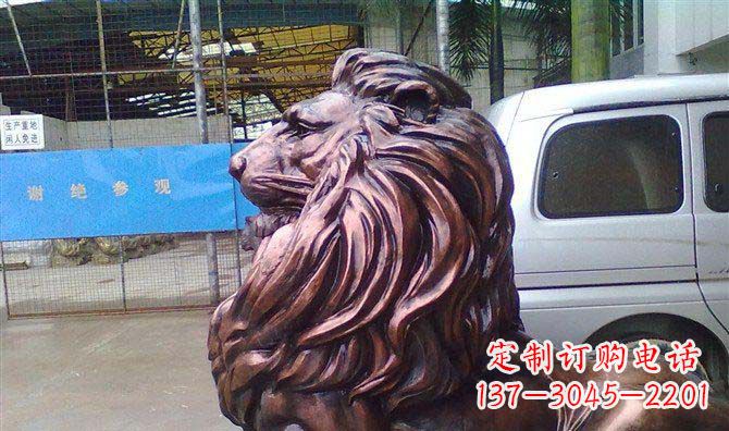 衢州紫铜西洋狮子铜雕 (2)