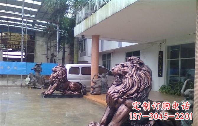 衢州紫铜西洋狮子铜雕