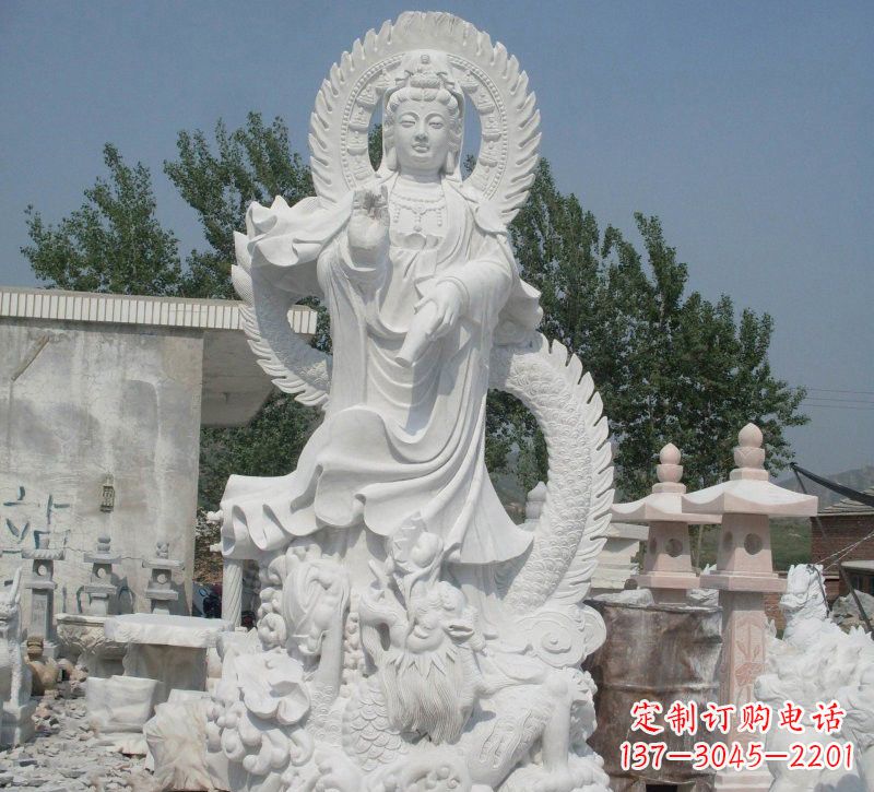 衢州宗教庙宇乘龙观音石雕